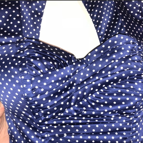 GUESS | Mary Stella boho blue polka dot mini dress - Picture 7 of 16